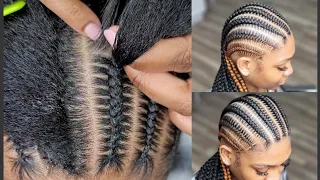 4.7 million 8 stitch braids | skunk stripe🦨 | straight back braids