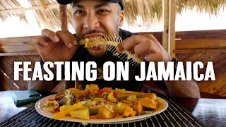 TASTING JAMAICA! CURRY SHRIMP PASTA, GARLIC LOBSTER, STEAMED FISH, JERK CHICKEN, JERK PORK