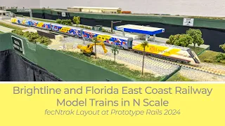 N Scale Brightline and Florida East Coast Railway Model Trains in Action