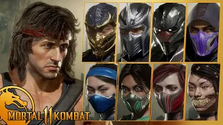 RAMBO Meets MortaL Kombat 11 NINJAS ! (All Dialogues)