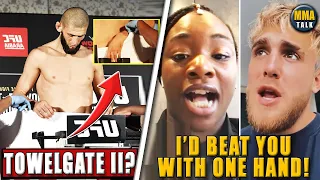 Khamzat Chimaev ACCUSED of leaning on towel, Claressa Shields FIRES BACK at Jake Paul,Costa training