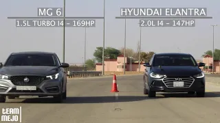 النترا ضد ام جي6 | mg6 vs Elantra race