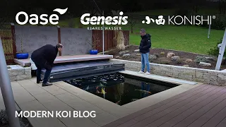 Modern Koi Blog #5904 - Christians formaler 16.000 Liter Genesis Teich mit super Abdeckung