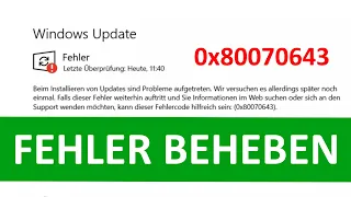 0x80070643 Fehler beheben Deutsch Windows 10 KB5034441 Security Update 2024 April