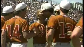 NCAA Baseball 1985 University of Texas Longhorns Coach Cliff Gutstason vs Arkansas Razorbacks