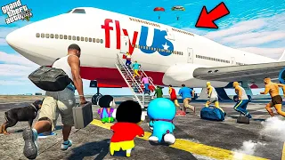 GTA 5 : Franklin First Plane Experience With Shinchan & Doraemon Full Fun🤣