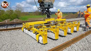 Modern and Efficient sleeper laying and fastening railway construction | Most satisfying machines