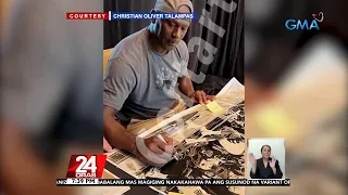 Pinoy charcoal artist na nag-viral dahil sa kanyang obra, nakatanggap ng special package.. | 24 Oras