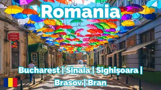 Romania | Bucharest, Sinaia, Sighisoara, Brasov & Bran 2023 | 4K 60fps HDR Walking Tour