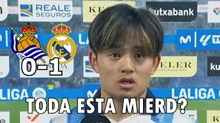 TAKE KUBO REACCIONA MOLESTO A LA DERROTA REAL SOCIEDAD VS REAL MADRID 0-1