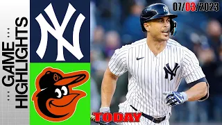 New York Yankees vs Baltimore Orioles FULL HIGHLIGHTS | MLB To Day July 03, 2023 | MLB 2023