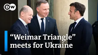European leaders Macron, Scholz and Duda discussing further support for Ukraine | DW News