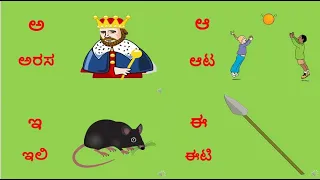 Kannada Alphabets/kannada varnamale/kannada letters/kannada alphabets with words