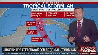 Latest Track: Tropical Storm Ian Nears Turn Toward Florida | Tracking the Tropics (Sept. 25, 2022)