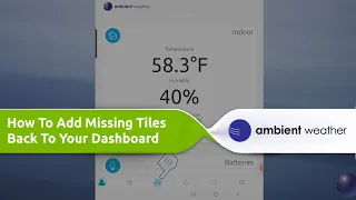 HOW TO: Add Missing Tiles Back To Your Dashboard