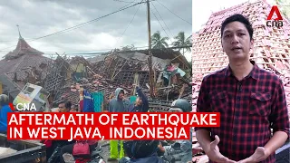 Aftermath of 5.6-magnitude earthquake in West Java, Indonesia