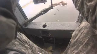 Aerial gunnery in a UH-60 Blackhawk with a M240H