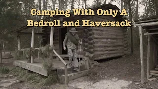 Wool blanket Bed roll and Haversack Camping