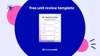 Educator Unit Review Template