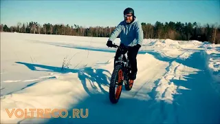 Зимой на Фэтбайке. Электрофэтбайк Fat Jet Bike. Voltreco.ru