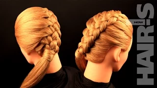 How to do a diagonal four-strand braid hairstyle - video tutorial (How-to) Hair's How.