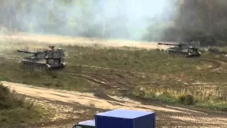 M109 A3 Panzerhaupitze Schießübung direktes richten / Slow Mo