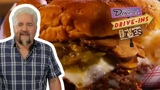 Guy Fieri Eats at Krazy Jim's Blimpy Burger | Diners, Drive-Ins and Dives | Food Network