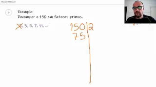 Decompondo 150 em fatores primos