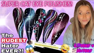 🌌 Swirly Magnet Designs | Easy Galaxy Nail Art | L♡vers & H×ters | Magnetic Cat Eye Gel Polish