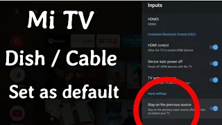 How to make Dish/Cable as default TV in Mi TV | Mi TV Dish Default AV settings | Default TV settings