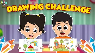 DRAWING CHALLENGE | Gattu Vs Chinki | English Moral Stories | English Animated | English Cartoon