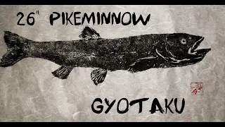 BIG 26" Pikeminnow Gyotaku (Fish Print)