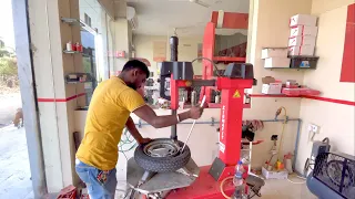 MRF Tyre Changer Machine India  ( HINDI ) | Tyre Changer machine kaise kaam karta hai | Tyre fitment