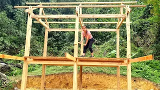 How to Make a 2-storey Wooden House in the Forest l Ghển Free Life - Ep1