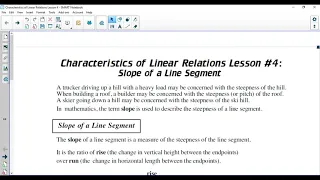 Characteristics of Linear Relations Lecture #1