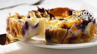 Easy Yogurt cake recipe 4 ingredients | No added sugar No Oil, No Flour| Blueberry Yogurt Cake| ASMR