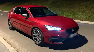 New SEAT LEON 2021 - FULL LED lights demonstration & test (FR 150 HP Night drive)