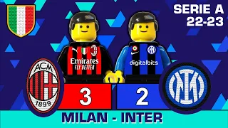 Milan-Inter 3-2 • All Goals & Highlights Serie A 2022/23 • Gol e Sintesi Derby Milano Lego Football