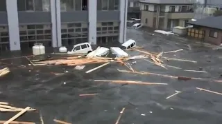 Tsunami Hits Polytechnic Center, Tagajo City 3/11/2011