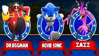 Sonic Dash - Movie Sonic vs All Bosses Zazz Eggman MOD - All 60 Characters Unlocked