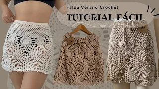 Falda a crochet Tutorial ☀️| Perfecta para salida de baño paso a paso 🌷/ Primera Parte