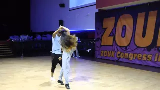 Leo Bruno & Romina Hidalgo Brazilian Lambazouk Demo, Brno ZoukTime Congress Sept 2015