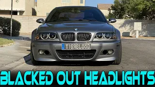 BMW E46 M3 Blacked out Headlights - DIY Plasti Dip Mod with one can of $6.00