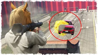 1 СЕКУНДА НА ВЫСТРЕЛ!!! РПГ vs МАШИНА В GTA ONLINE!!!