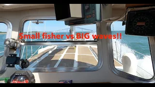 Rough first voyage! small fisher 25 vs big waves!! sailing sleek fisher Ep 1