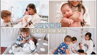 DAY IN THE LIFE WITH NEWBORN + 2 TODDLERS!