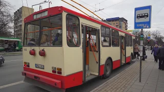 Lithuania, Vilnius, trolleybus 2 ride from Petro Vileišio st. to Klinikų st.