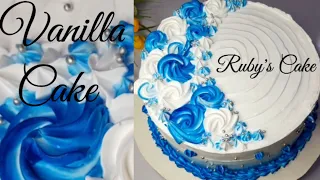 Vanilla Cake | Eggless 1 kg vanilla cake with Birthday celebration 💙💙💙💙