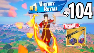 104 Elimination Zuko Solo vs Squads WINS Full Gameplay (NEW FORTNITE CHAPTER 5 SEASON 2)!