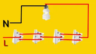 4 switch 1 bulb connection ||switchs  connection Electrical